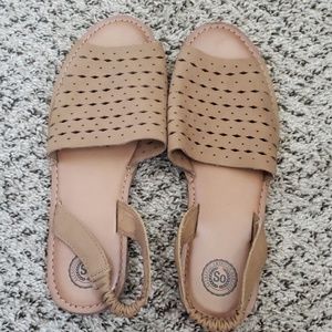 So by Kohl's tan cut out sandals size 10